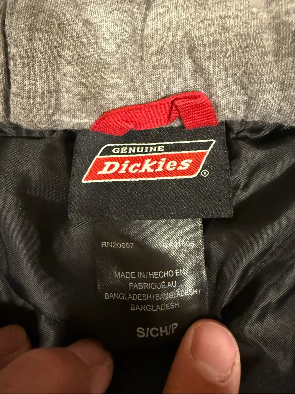 Dickies Jacket Mens Small Black Canvas Hoodie Layer Zip Up  Workwear Quilt Lined